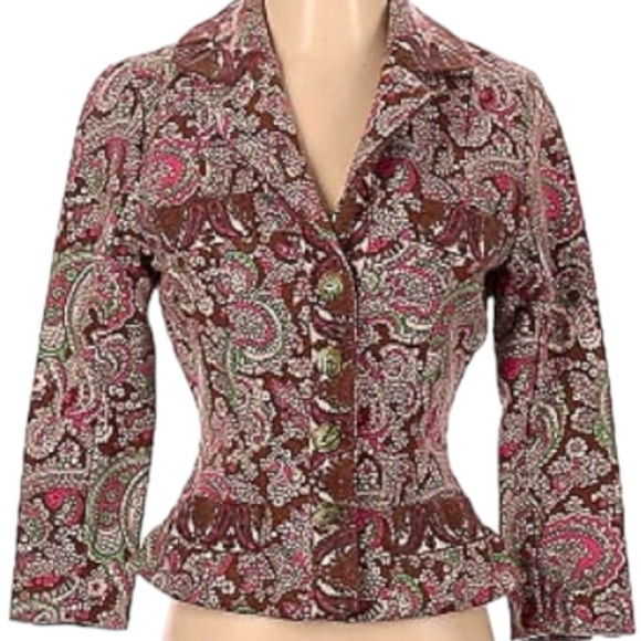 NWT Plenty by Tracy Reese 100% Wool Boho Blazer Taumul Pattern Size - Picture 10 of 10